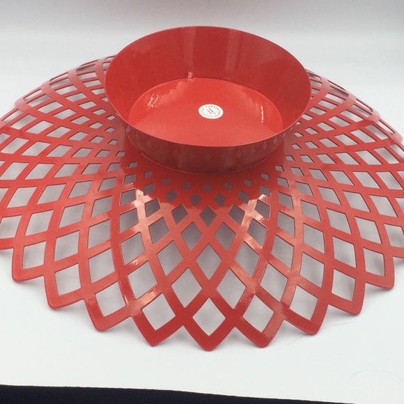 Torre & Tagus Bowl 11" Cutout Metal Modernist Pedestal Fruit Decor - Picture 10 of 10